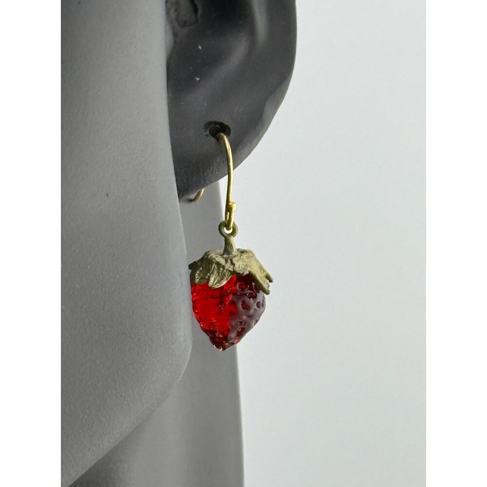 Michael Michaud Strawberry Dainty Wire Earrings - Picture 2 of 3